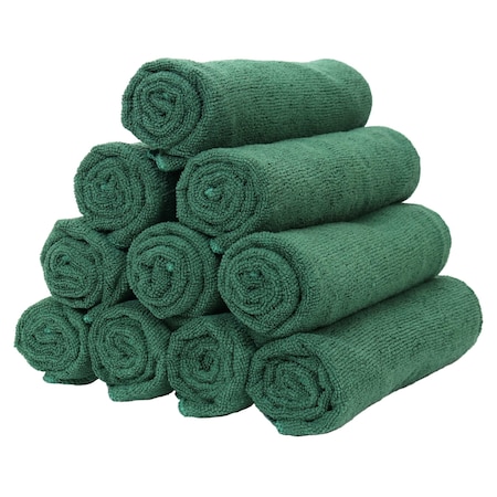 Monarch Brands Microfiber Hand Towels - 16in x 27in, Hunter Green, 180PK M915105HG-CS